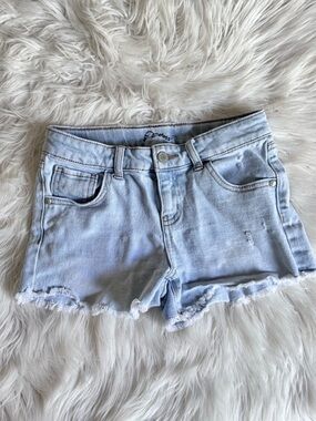 Girls Art Class Light Wash Denim Cutoff Shorts (10/12)